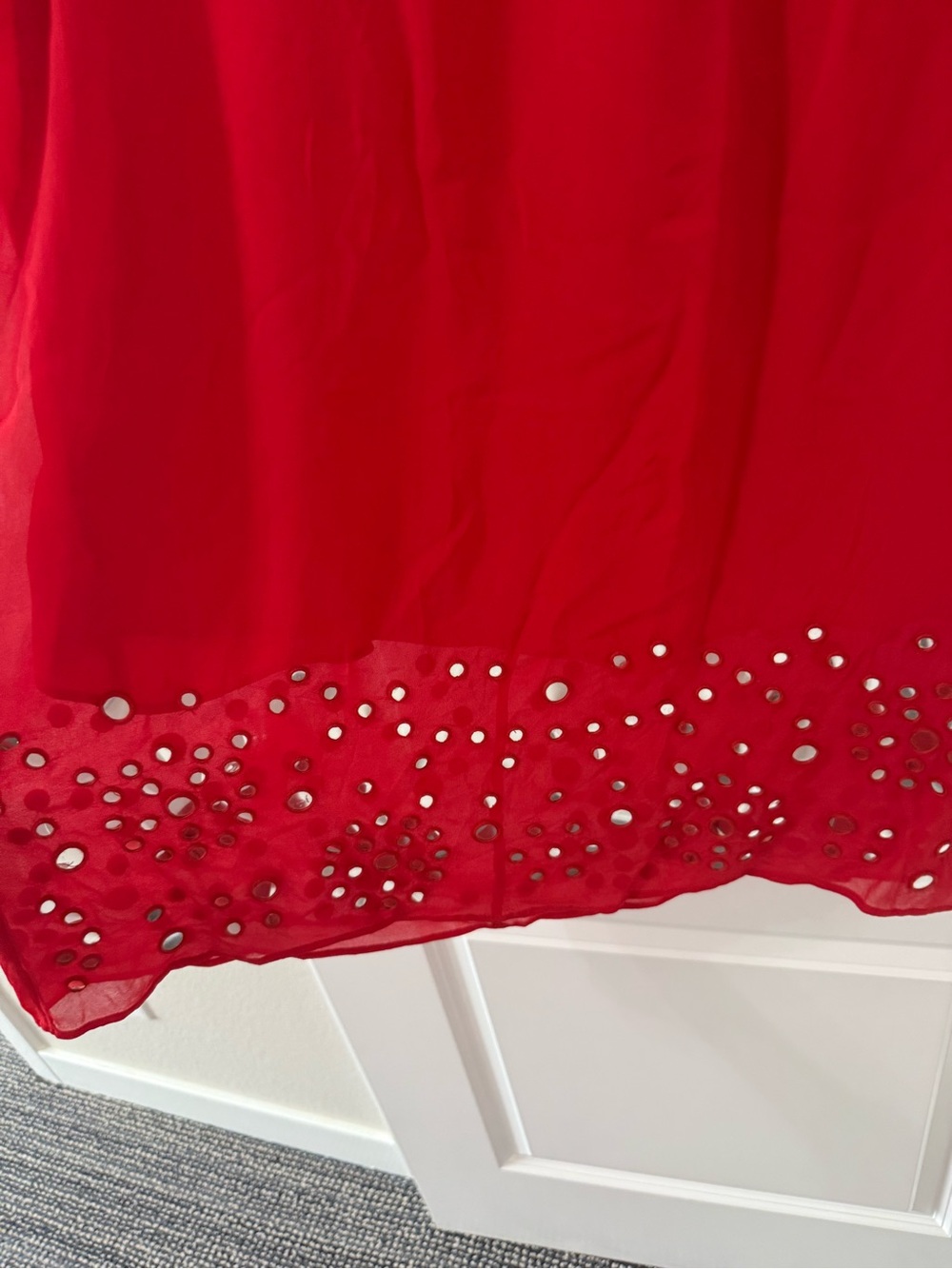 Chiffon mirror embellishment midi slip skirt - Picture 5 of 8